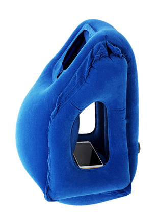 Inflatable Air Travel Pillow Airplane Office Nap Rest Neck Head Chin Cushion