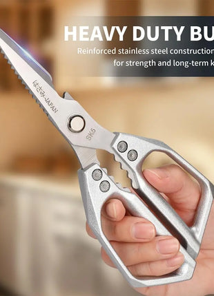 Rust-Proof Food-Grade Alloy Steel Kitchen Scissors - Heavy-Duty Multi-Use Cooking Prep Shears, Bacteria-Resistant, Sharp, Effortless - Ideal for Poultry, Meat, Fruits - Home Supplies Party Gift Option