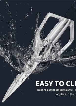 Rust-Proof Food-Grade Alloy Steel Kitchen Scissors - Heavy-Duty Multi-Use Cooking Prep Shears, Bacteria-Resistant, Sharp, Effortless - Ideal for Poultry, Meat, Fruits - Home Supplies Party Gift Option