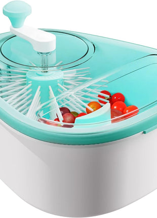 JOYLOOP Fruit Cleaner Spinner, Large Produce Rinse Bowl with Drain Basket, Vegetable Scrubber for Berries, Grapes, Salad and Vegetables