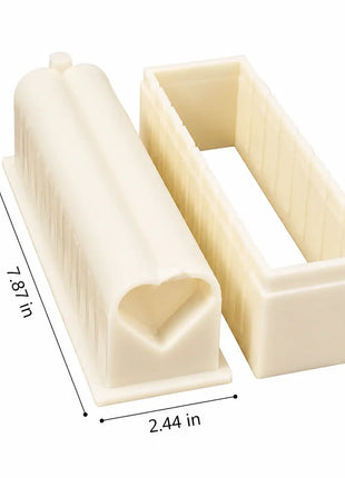 Sushi Making Kit with Cutter Mold, DIY Sushi Maker Tool for Perfect Even Rolls, Easy Homemade Sushi Kitchen Gadget