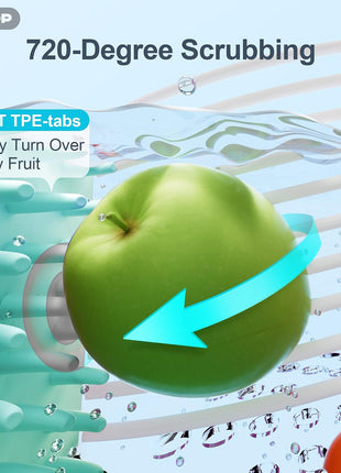 JOYLOOP Fruit Cleaner Spinner, Large Produce Rinse Bowl with Drain Basket, Vegetable Scrubber for Berries, Grapes, Salad and Vegetables