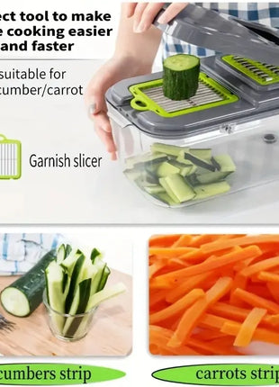 Detachable Multifunctional Plastic Kitchen Chopper - Eco-Friendly ABS Utensil for Chopping, Onion Potato Dicing, Slicing, Garlic Mincing, Vegetable Grating, Fruit Prep, Onion Potato Dicer