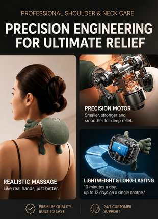 Wireless 4D Kneading Neck & Shoulder Massager