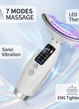 7-Color LED Light Therapy Face & Neck Massager