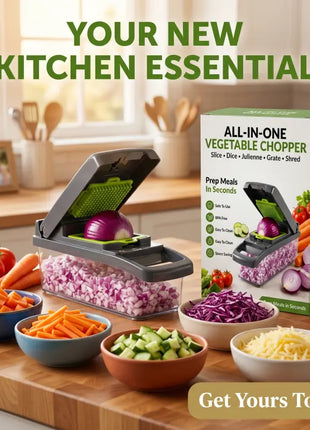 Detachable Multifunctional Plastic Kitchen Chopper - Eco-Friendly ABS Utensil for Chopping, Onion Potato Dicing, Slicing, Garlic Mincing, Vegetable Grating, Fruit Prep, Onion Potato Dicer