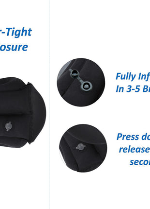 Inflatable Air Travel Pillow Airplane Office Nap Rest Neck Head Chin Cushion
