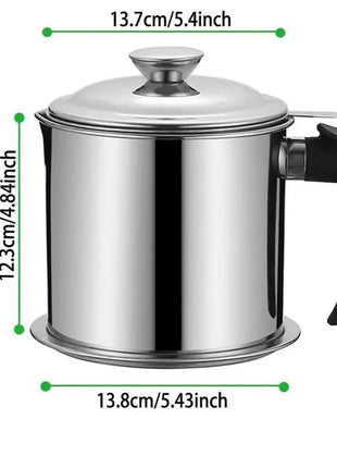 1 Count Modern Kitchen Oil Dispenser with Tray & Lid,Stainless Steel Oil Pot with Filter,Bacon Grease Container, Cooking Oil Can, Kitchenware, Utensils, Kitchen Gadgets